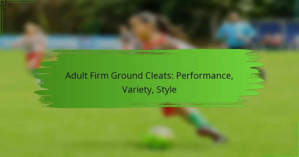 Adult Firm Ground Cleats: Performance, Variety, Style