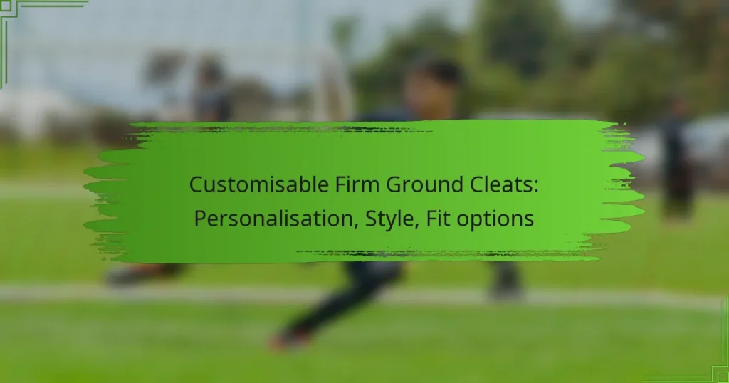 Customisable Firm Ground Cleats: Personalisation, Style, Fit options