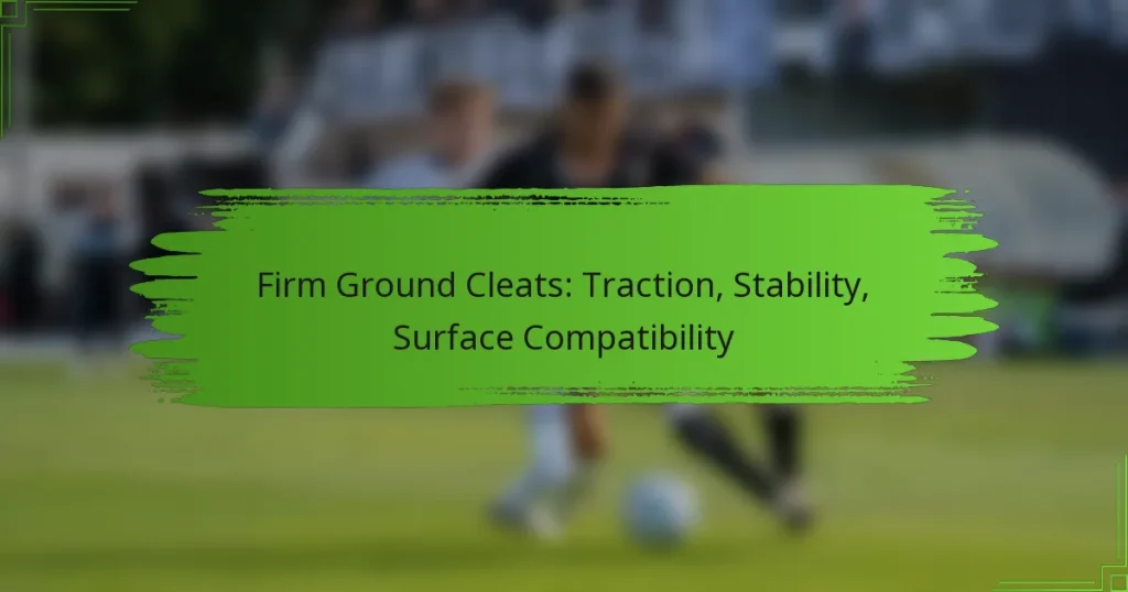 Firm Ground Cleats: Traction, Stability, Surface Compatibility