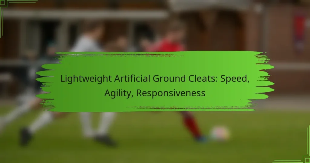 Lightweight Artificial Ground Cleats: Speed, Agility, Responsiveness
