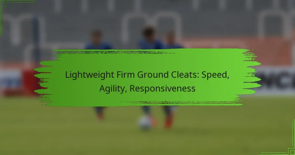 Lightweight Firm Ground Cleats: Speed, Agility, Responsiveness