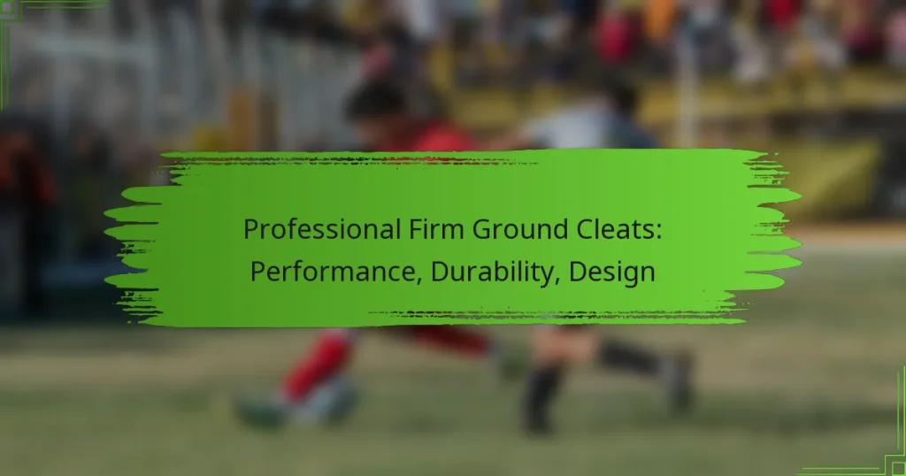 Professional Firm Ground Cleats: Performance, Durability, Design