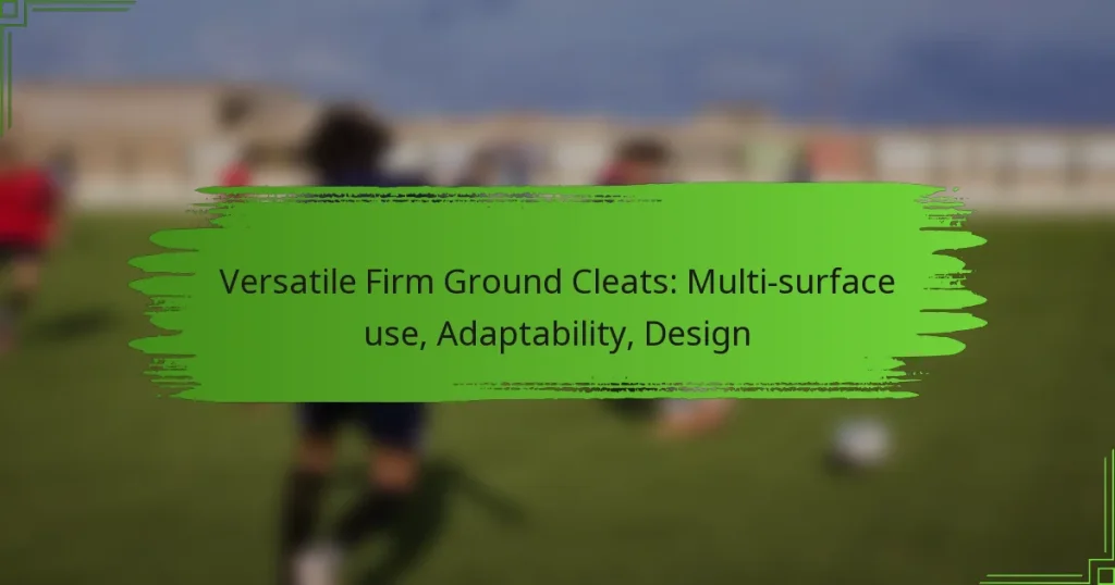 Versatile Firm Ground Cleats: Multi-surface use, Adaptability, Design