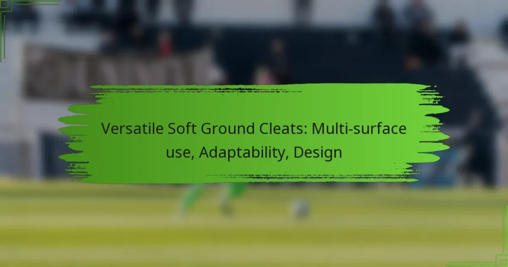 Versatile Soft Ground Cleats: Multi-surface use, Adaptability, Design