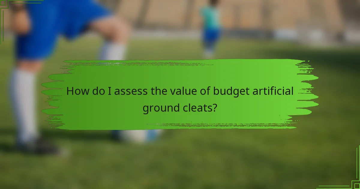 How do I assess the value of budget artificial ground cleats?