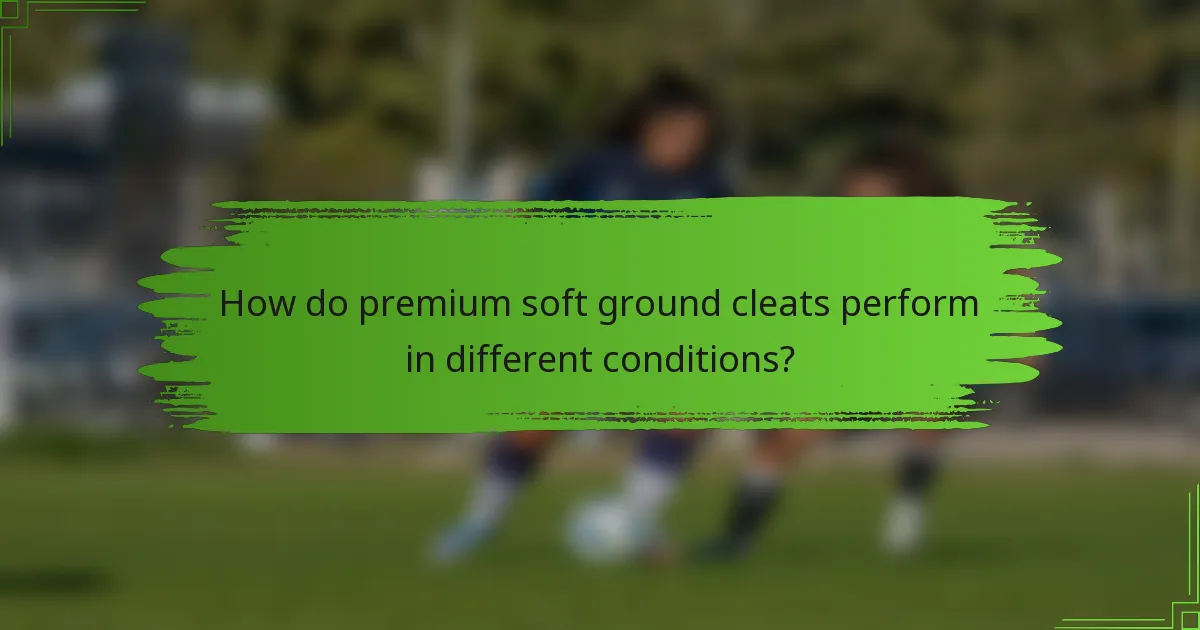How do premium soft ground cleats perform in different conditions?