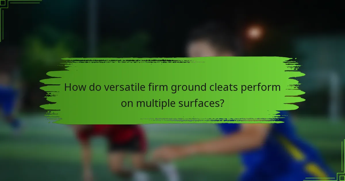 How do versatile firm ground cleats perform on multiple surfaces?
