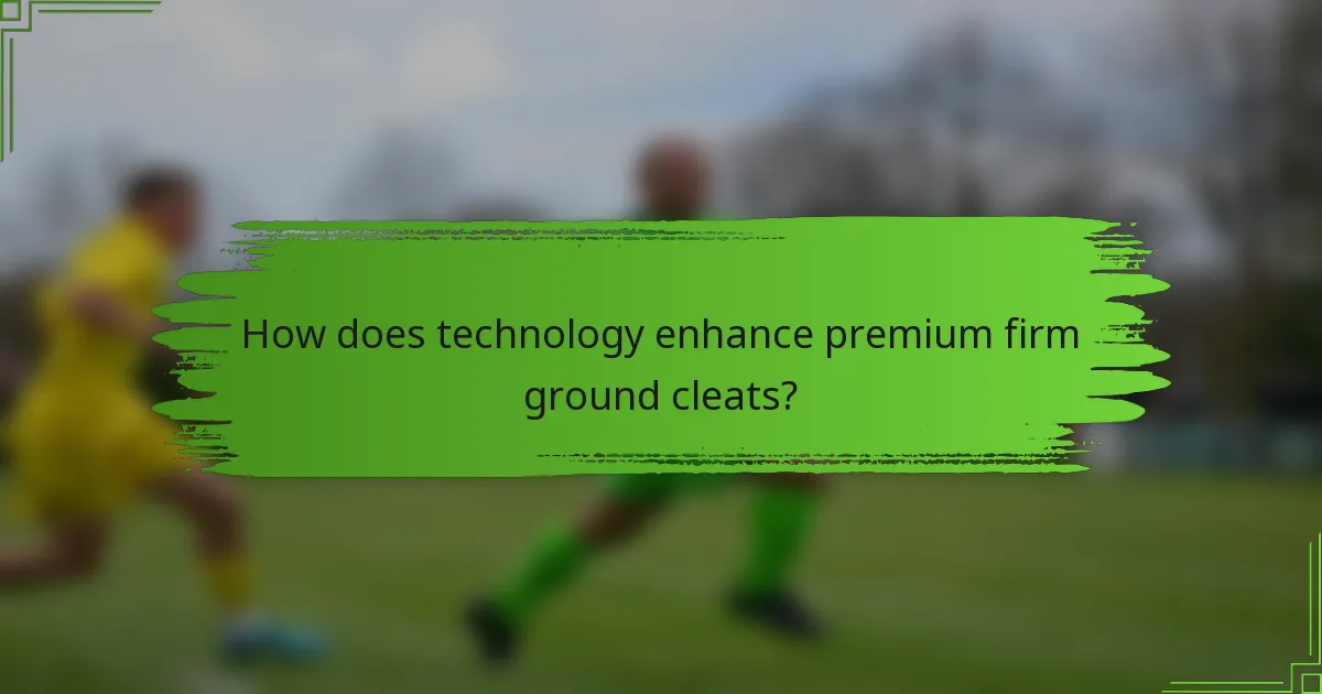 How does technology enhance premium firm ground cleats?