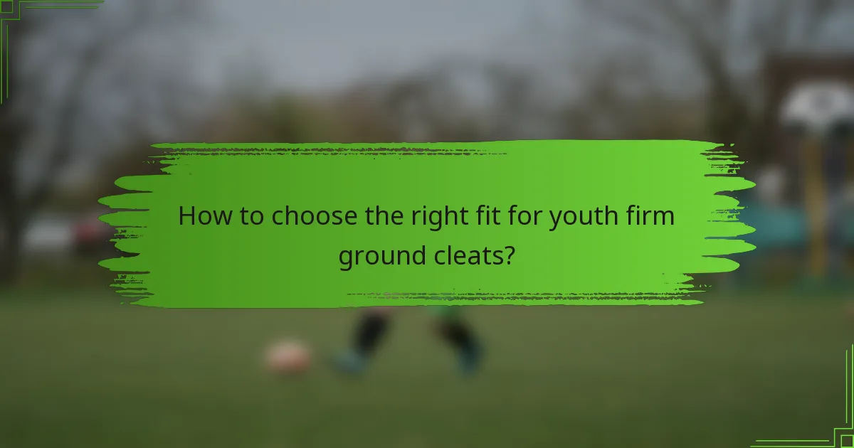 How to choose the right fit for youth firm ground cleats?