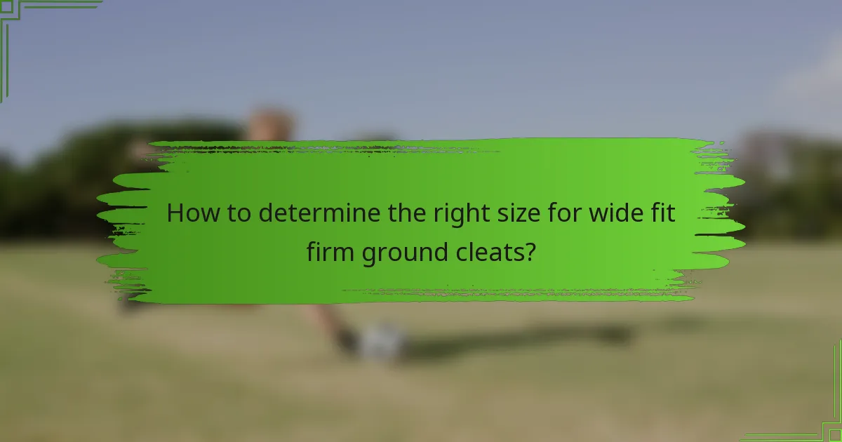 How to determine the right size for wide fit firm ground cleats?