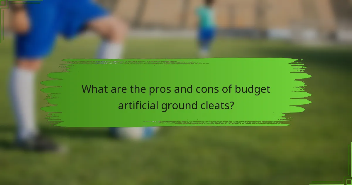 What are the pros and cons of budget artificial ground cleats?