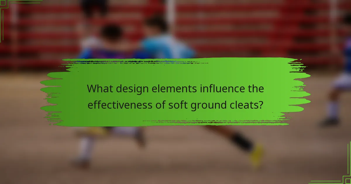 What design elements influence the effectiveness of soft ground cleats?