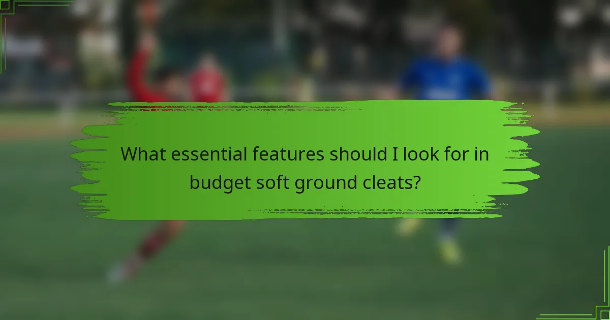 What essential features should I look for in budget soft ground cleats?