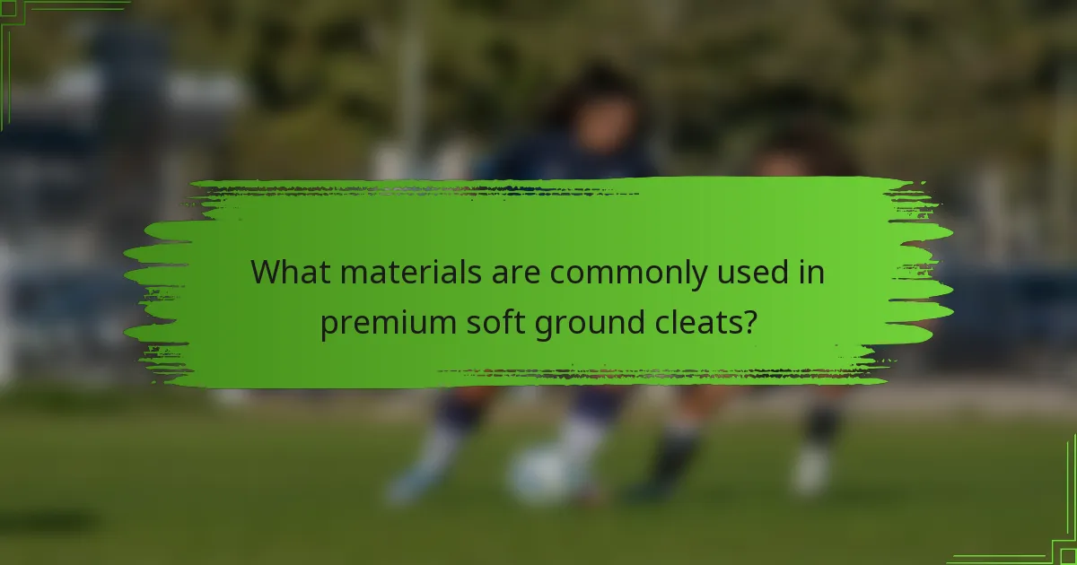 What materials are commonly used in premium soft ground cleats?