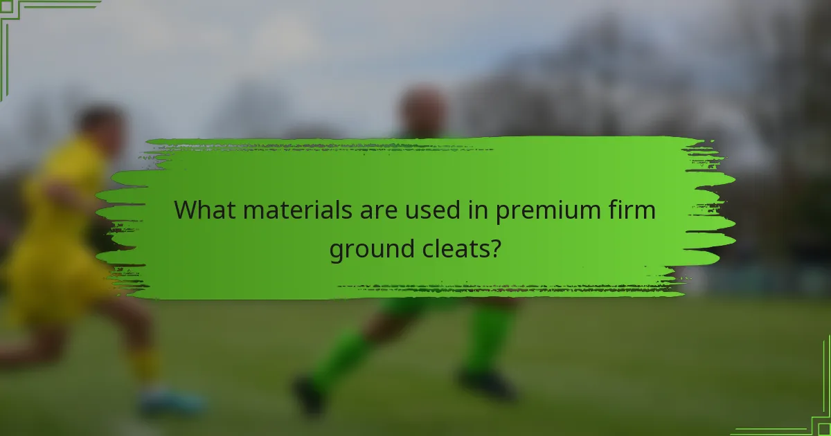 What materials are used in premium firm ground cleats?