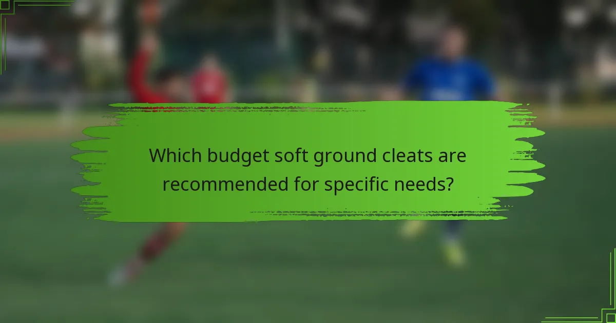 Which budget soft ground cleats are recommended for specific needs?