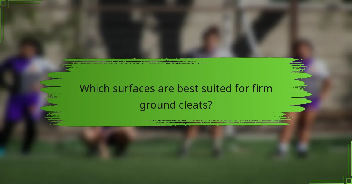 Which surfaces are best suited for firm ground cleats?